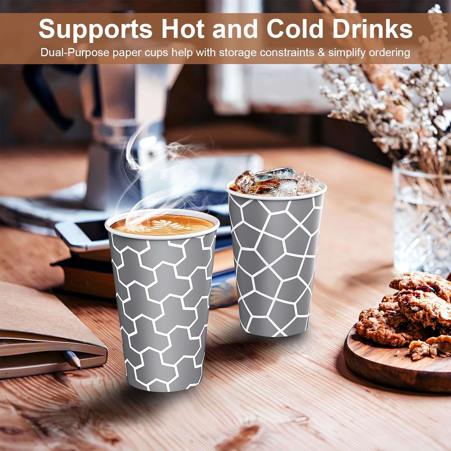 240 Pack 12 Oz Paper Cups, Insulated Disposable Hot Cups