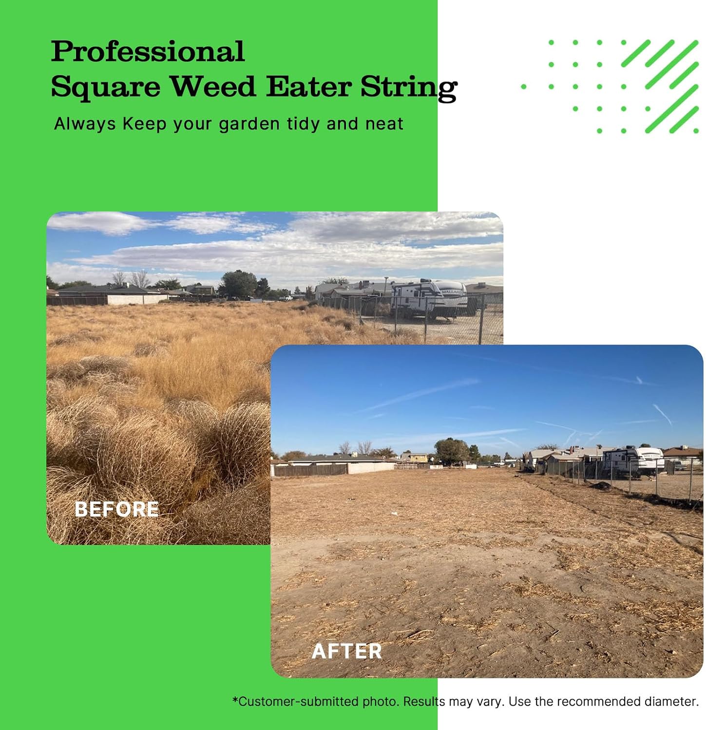 Anleolife .155" Commercial Square Heavy Duty Trimmer Line for Brush, 3 Lb | 280 Ft Spool for Briars, Brambles, Heavy Weeds, Rough Edging, and High-Capacity Heads; Cutter Helps Measure, Cut, and Reload.