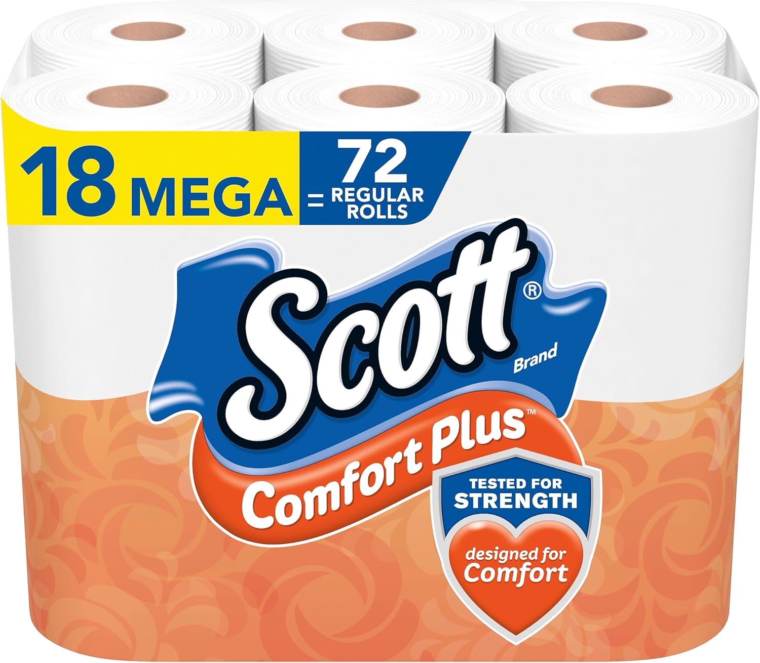 Scott Comfortplus Toilet Paper, 12 Triple Rolls, 231 Sheets per Roll, Septic-Safe, 1-Ply Toilet Tissue