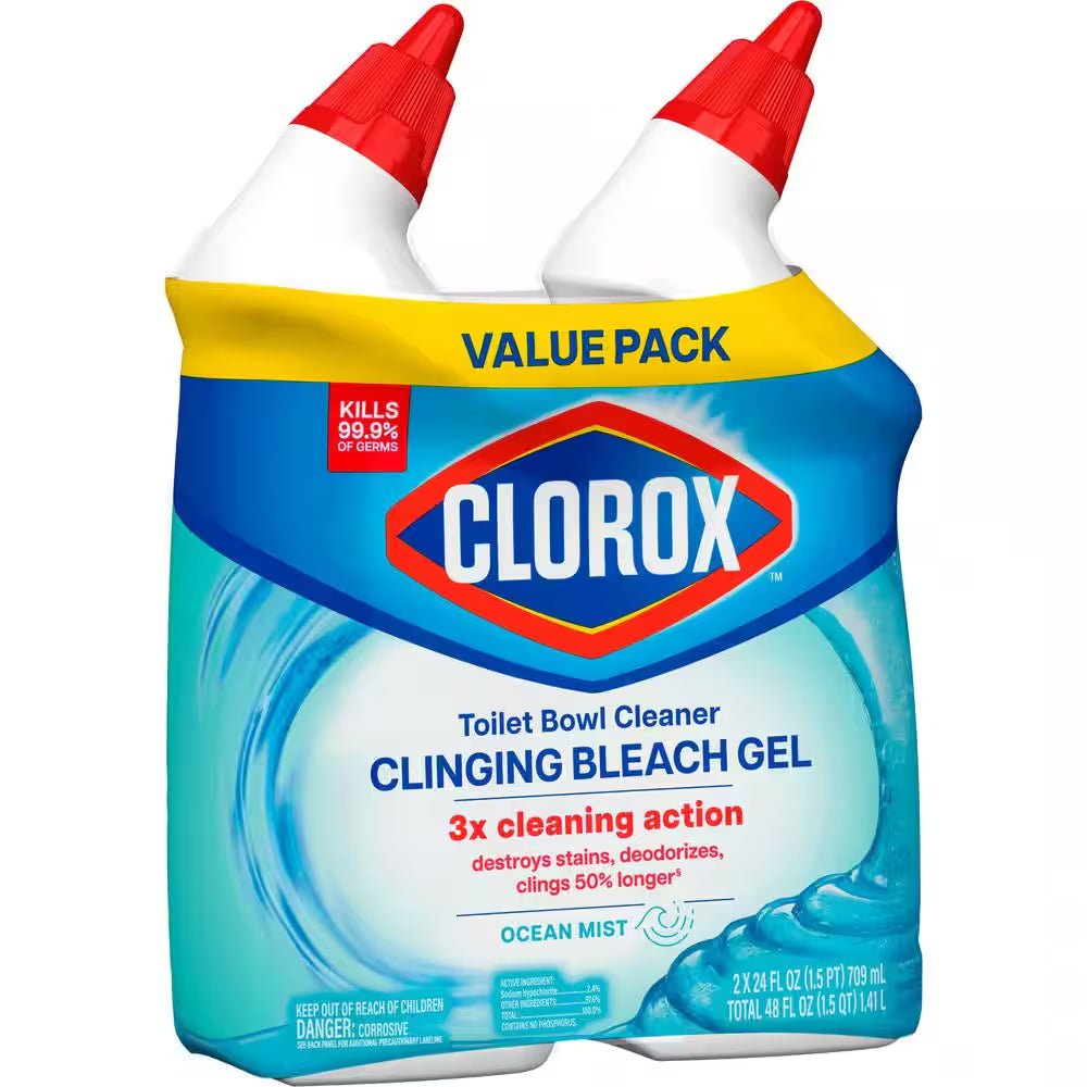 24 Oz. Ocean Mist Toilet Bowl Cleaner Clinging Bleach Gel (6-Pack)