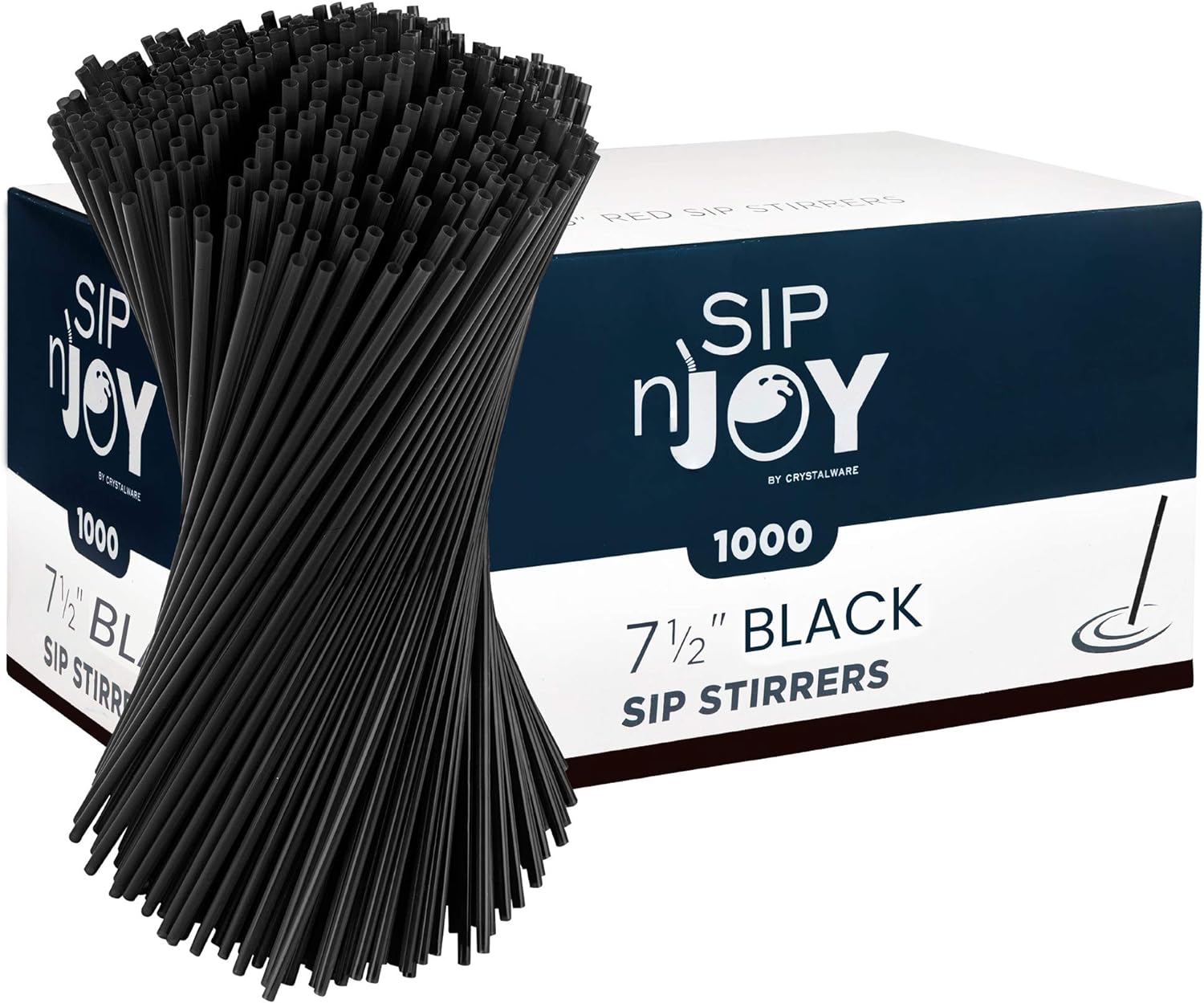 Coffee Stirrers Sticks, Disposable Plastic Drink Stirrer Sticks, 1000 Stirrers, Use It as a Coffee Straws or a Cocktail Mixers (Black, 5-Inch (Pack of 1)