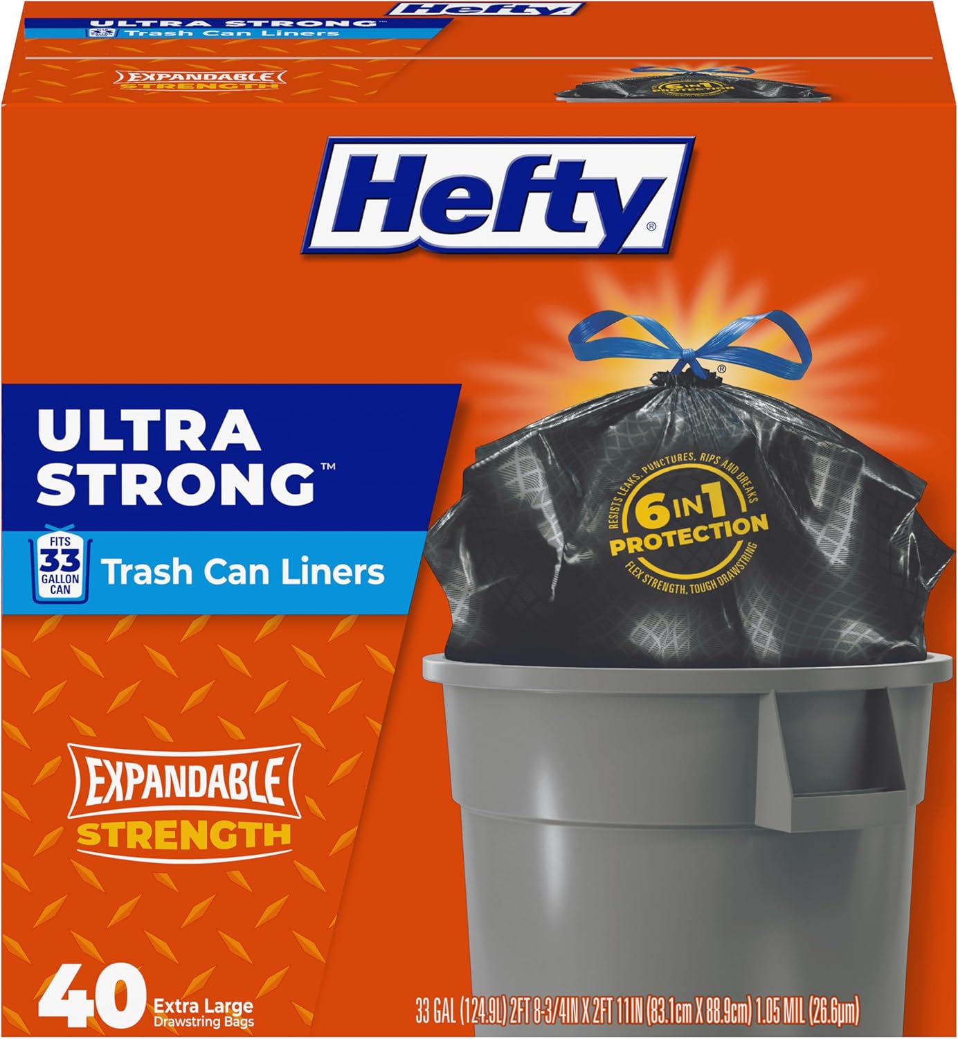 Strong Lawn & Leaf Trash Bags, 39 Gallon, 38 Count