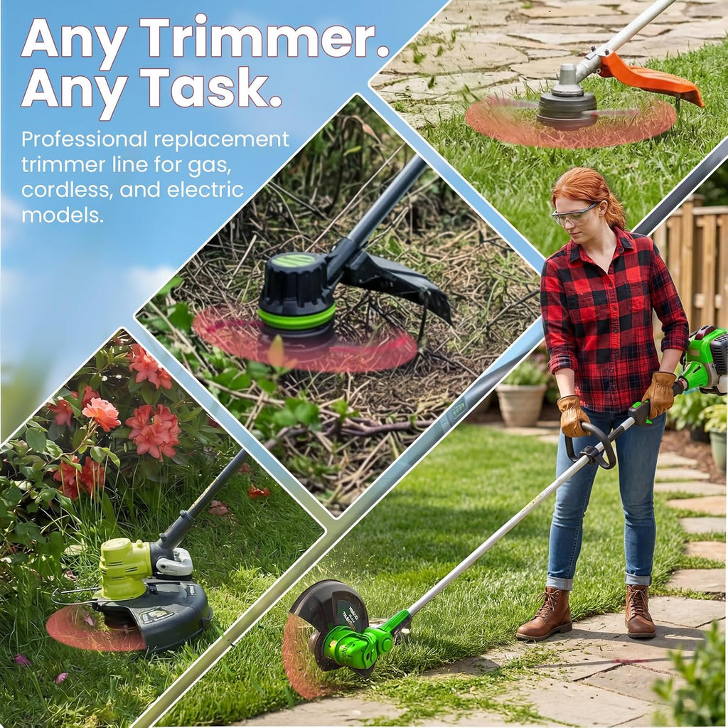 080 Trimmer Line, 0.080" X 0.5LB, 280-Foot Twisted round Weed Eater String for Electric and Cordless String Trimmer, Weed Wacker String for Light&Medium Grass and Weeds