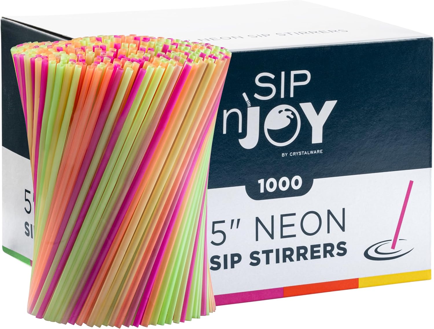 Coffee Stirrers Sticks, Disposable Plastic Drink Stirrer Sticks, 1000 Stirrers, Use It as a Coffee Straws or a Cocktail Mixers (Black, 5-Inch (Pack of 1)
