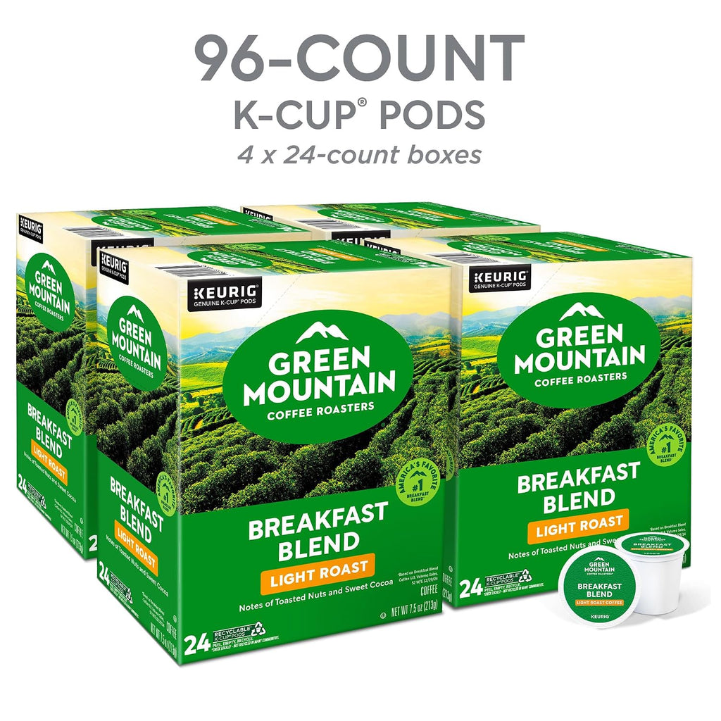 Breakfast Blend Single-Serve Keurig K-Cup Pods, Light Roast Coffee, 96 Count