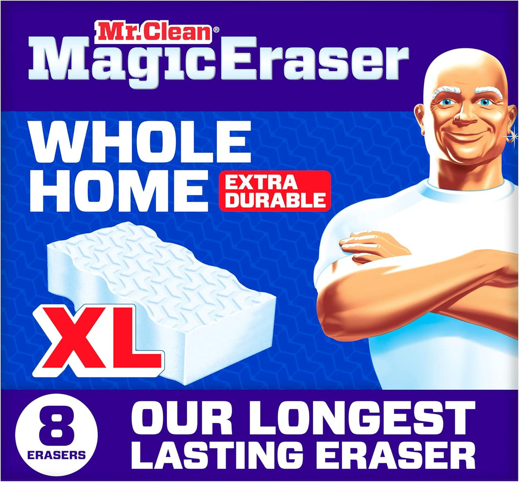 Magic Eraser Sponge, All Purpose Cleaner, Long Lasting Cleaning Scrubber, Wall Cleaner, Sneaker Cleaner, Oven Cleaner, Kitchen, Bathroom, Shower Cleaning Supplies, Ultra Thick, 5Ct