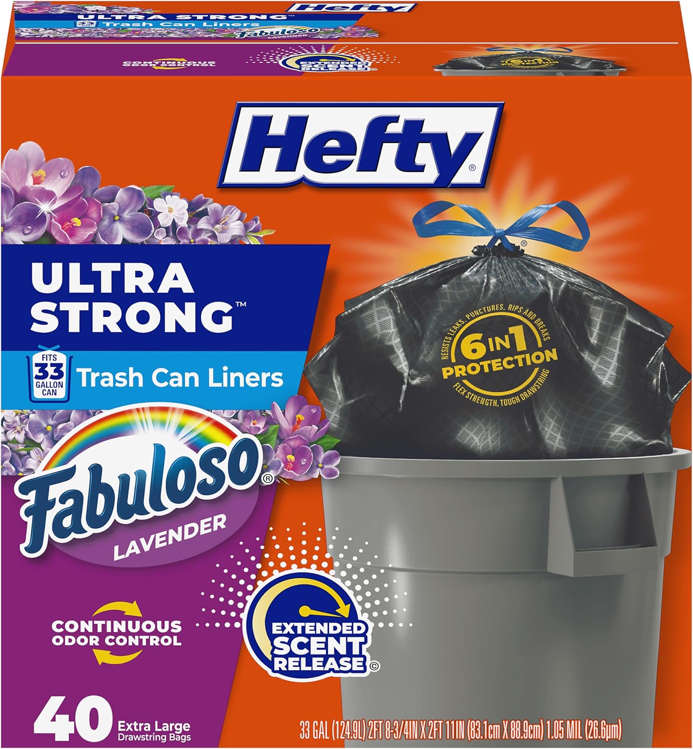 Strong Lawn & Leaf Trash Bags, 39 Gallon, 38 Count