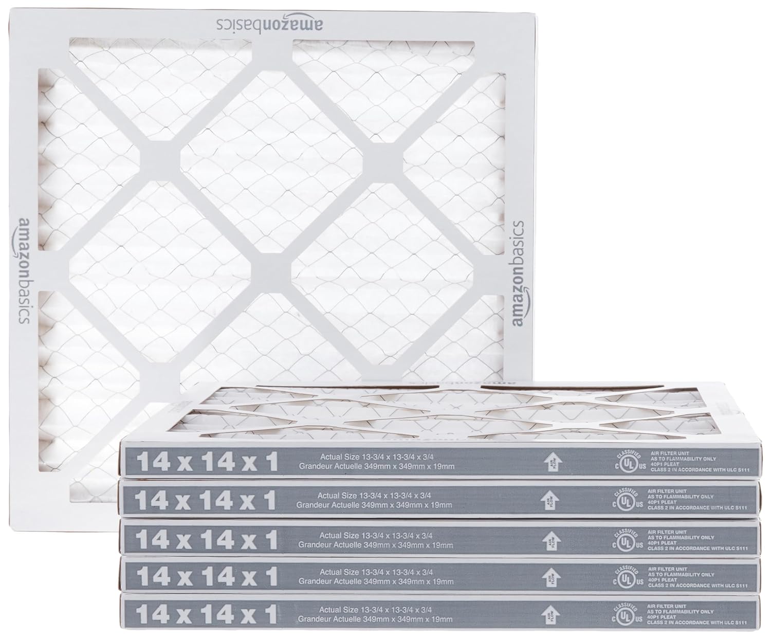 14X20X1 Air Filter, MERV 8 AC Furnace Filters, Allergen Control , Electrostatic, Removes Dust Pollen and Lint, 6-Pack (Actual Size: 13.75" X 19.75" X 0.75")