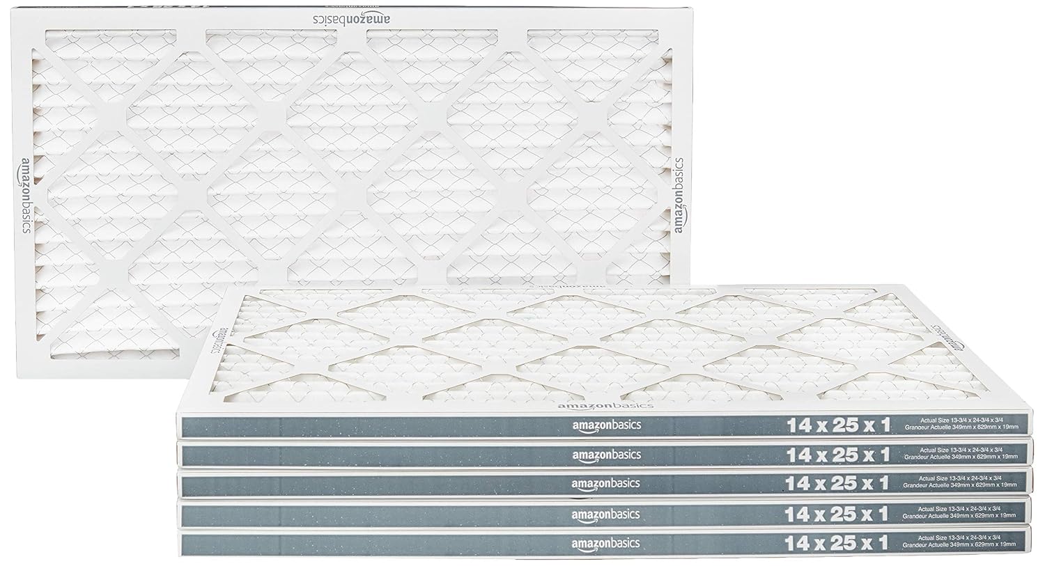 14X20X1 Air Filter, MERV 8 AC Furnace Filters, Allergen Control , Electrostatic, Removes Dust Pollen and Lint, 6-Pack (Actual Size: 13.75" X 19.75" X 0.75")
