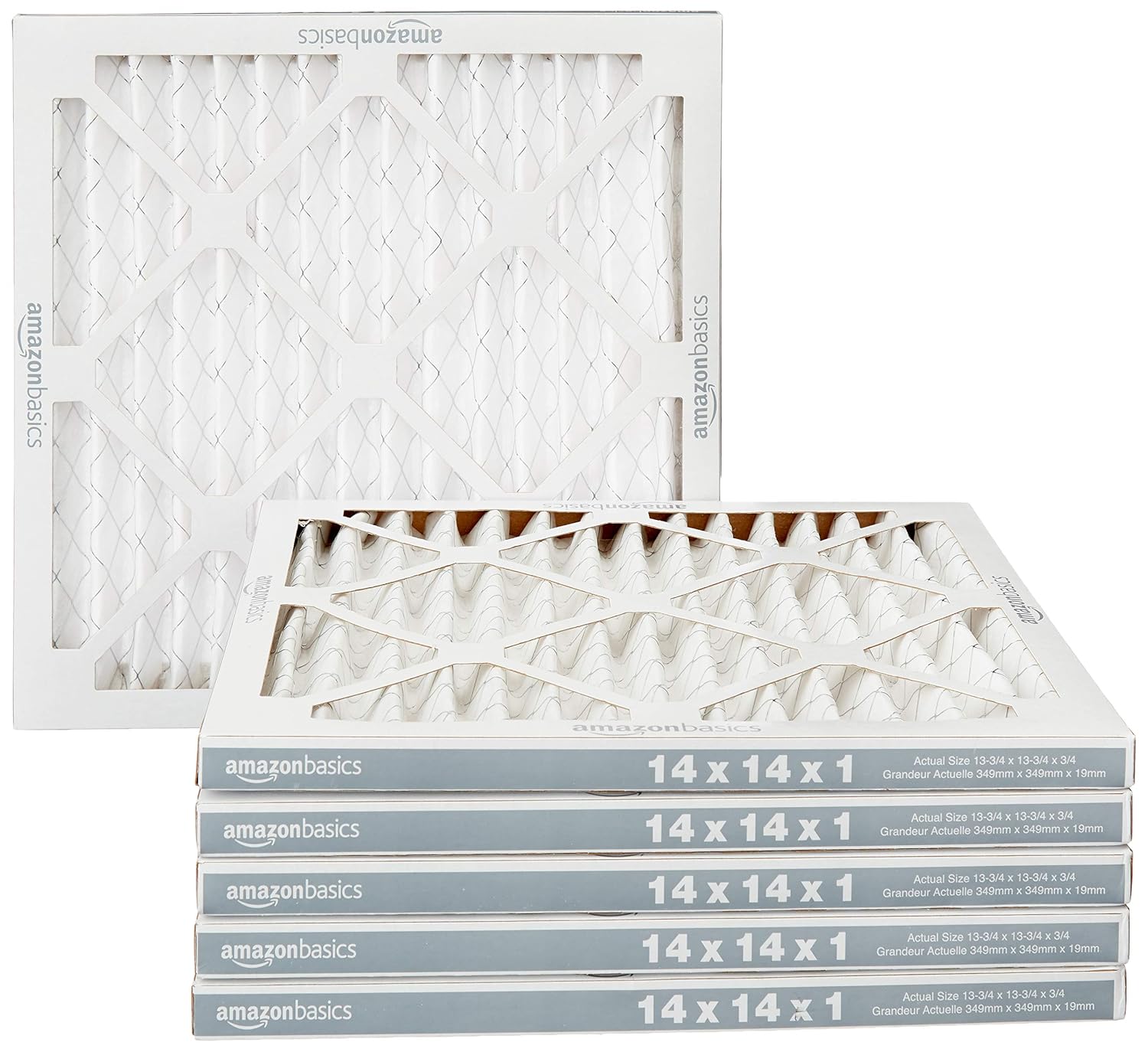 14X20X1 Air Filter, MERV 8 AC Furnace Filters, Allergen Control , Electrostatic, Removes Dust Pollen and Lint, 6-Pack (Actual Size: 13.75" X 19.75" X 0.75")