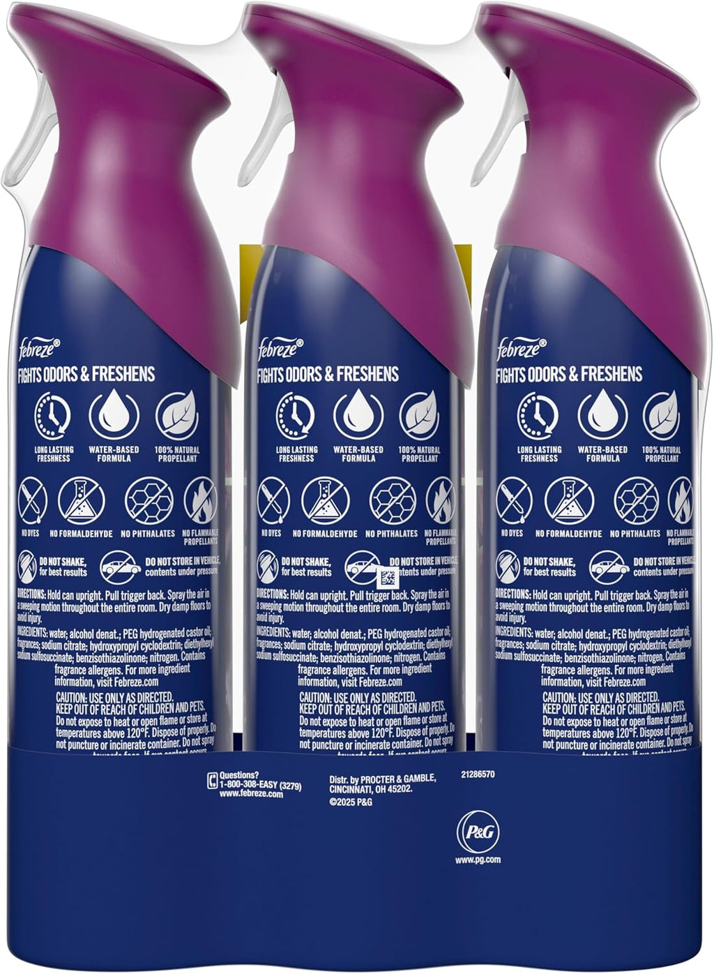 Air Mist, Air Freshener Spray, Odor Fighting Room Spray, Deodorizer for Home Bathroom Kitchen Office Apartment Dorm Room Classroom, Downy Calm Lavender & Vanilla Bean Scent, 8.1Oz (Pack of 3)