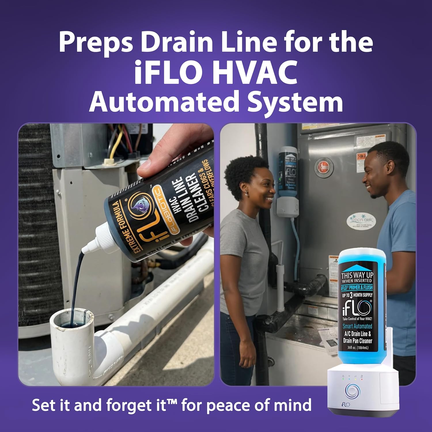 Extreme AC Drain Line and Drain Pan Cleaner (1 Pack of 24Oz Bottle) | Set It and Forget It, App-Controlled, Fast-Acting, Long-Lasting Automated HVAC Cleaning Solution for Tough Clogs & Buildup