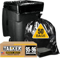 95-96 Gallon Trash Bags Heavy Duty (Mega-Value 50/Bags W/Ties) 95-100 Gallon Trash Bags│Black Heavy Duty Trash Bag │Extra Large Garbage Bags