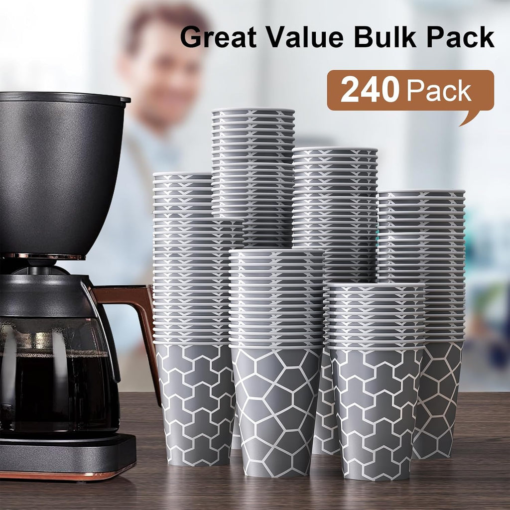240 Pack 12 Oz Paper Cups, Insulated Disposable Hot Cups