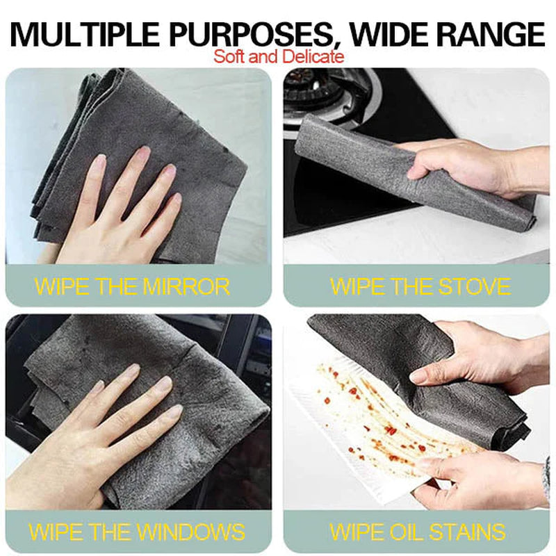 Thickened Magic Cleaning Cloth Microfiber Surface Instant Polishing Household Cleaning Cloth for Glass Windows Mirrors Car Kitchen Gadgets