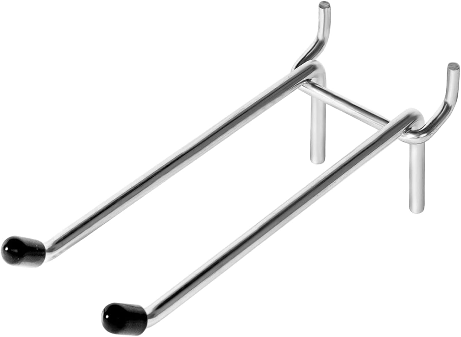 10 Pcs Pegboard Hooks, 6 Inch Peg Board Hooks, Pegboard Pegs Accessories with Rubber Tipped, Double Peg Hook Fit 1/4” Hole, Heavy Duty Tool Utility Hook for Hanging Tools, Bags and More