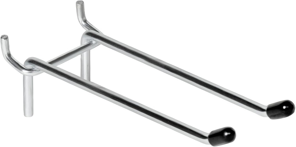 10 Pcs Pegboard Hooks, 6 Inch Peg Board Hooks, Pegboard Pegs Accessories with Rubber Tipped, Double Peg Hook Fit 1/4” Hole, Heavy Duty Tool Utility Hook for Hanging Tools, Bags and More