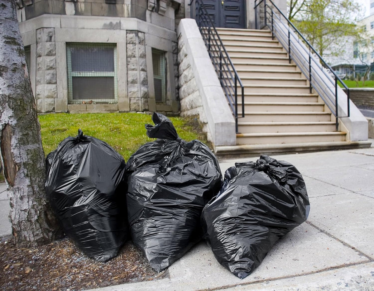 95-96 Gallon Trash Bags Heavy Duty (Mega-Value 50/Bags W/Ties) 95-100 Gallon Trash Bags│Black Heavy Duty Trash Bag │Extra Large Garbage Bags