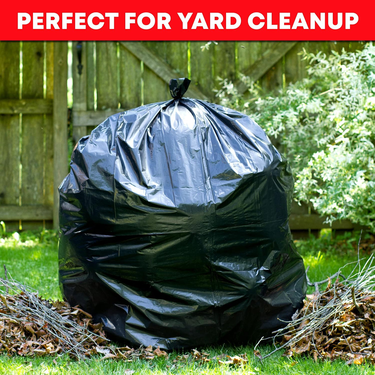 95-96 Gallon Trash Bags Heavy Duty (Mega-Value 50/Bags W/Ties) 95-100 Gallon Trash Bags│Black Heavy Duty Trash Bag │Extra Large Garbage Bags
