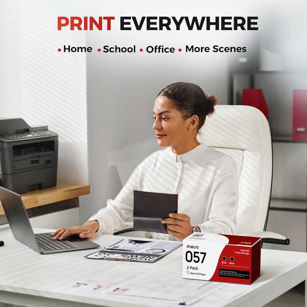 057 Toner Cartridge - 057 Replacement for 057 Toner Cartridge CRG057 057H to Use with Mf445Dw Mf448Dw Mf449Dw Lbp226Dw Lbp227Dw Printer (2Black, Non-Oem)