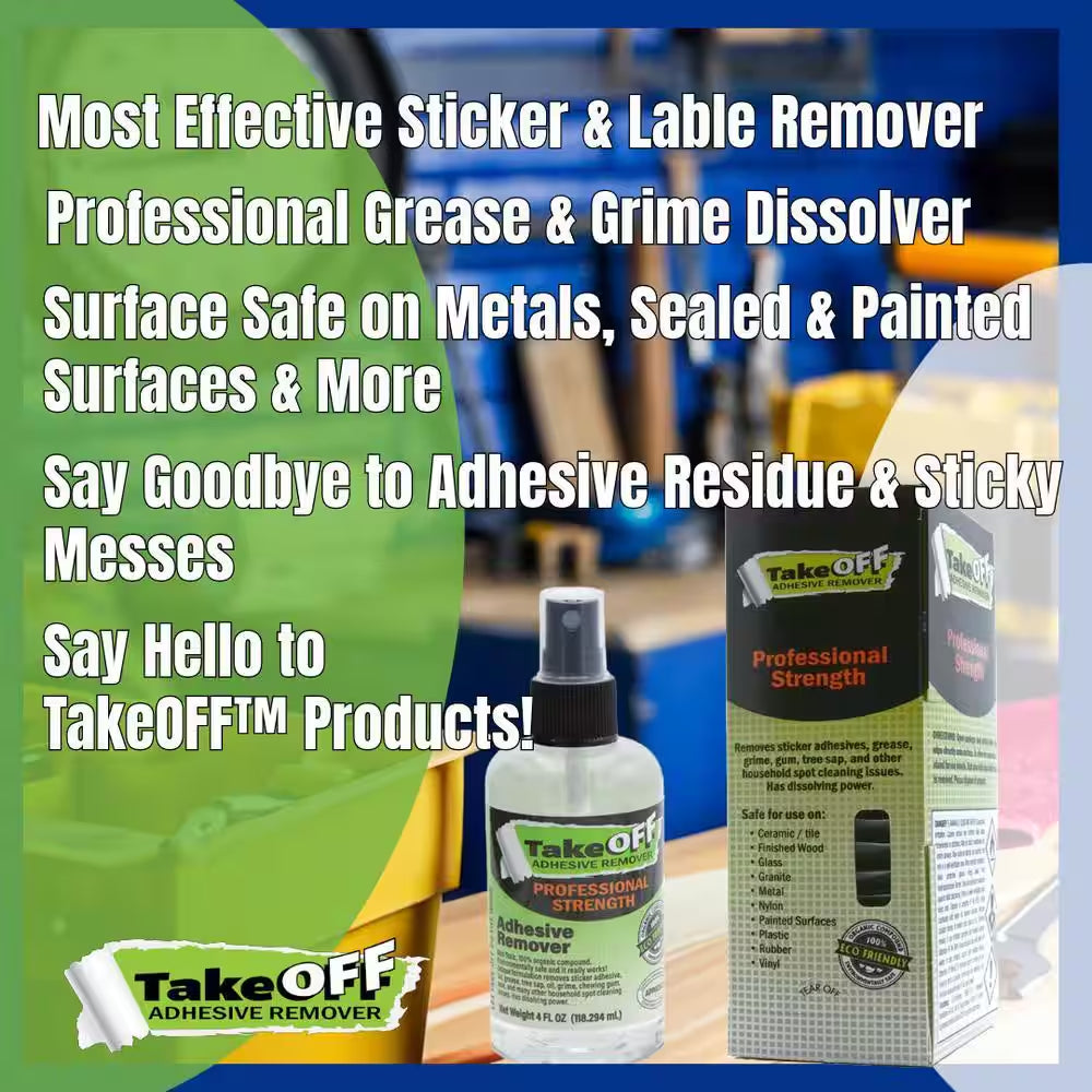 4 Oz. Bottle Professional Strength Household Adhesive/Glue Remover for Removing Every Sticky, Greasy, Gooey Mess