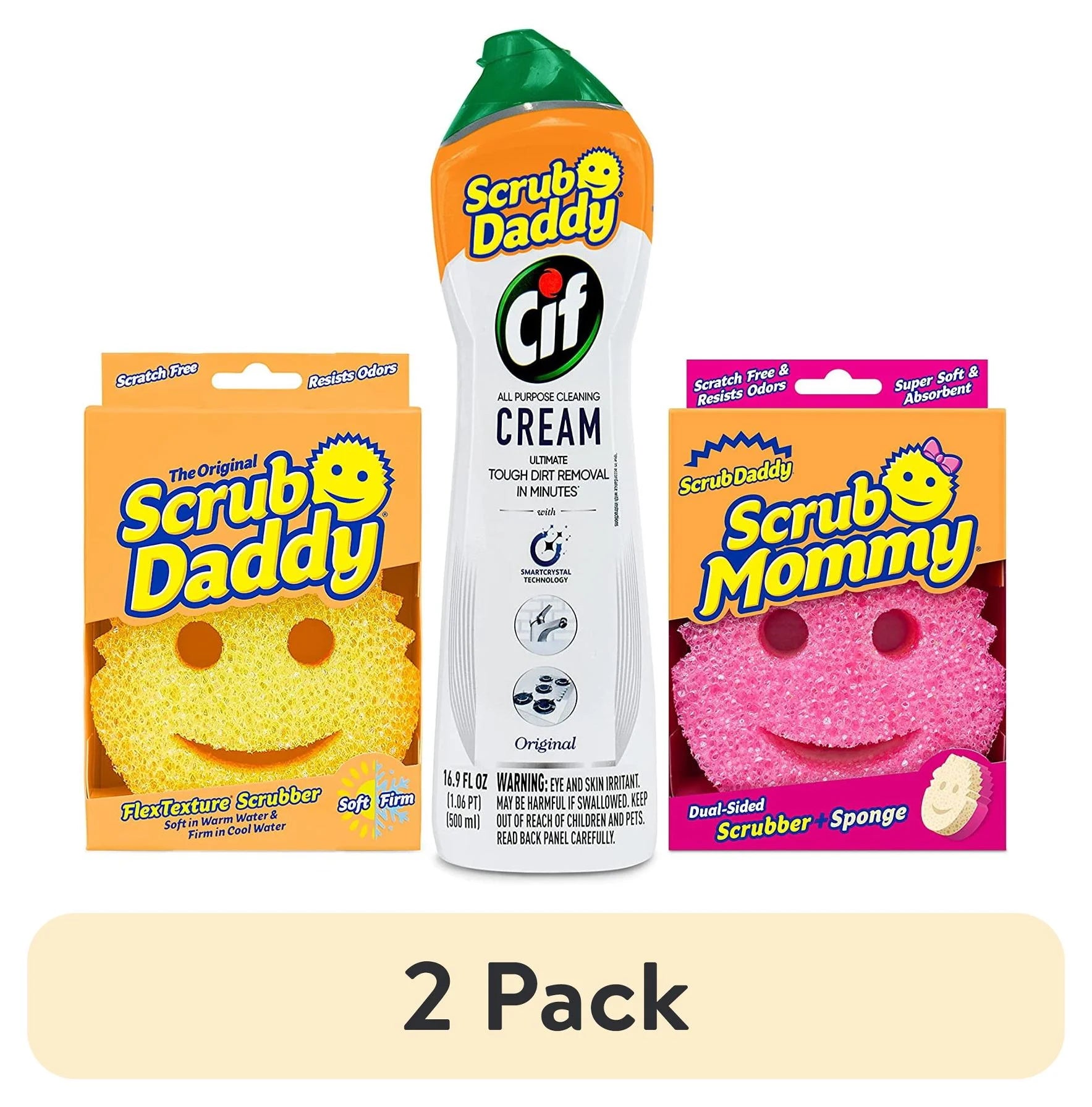 Multi-Surface Cleaning Set: Includes 2 Sponges and 1 All-Purpose Cleaning Cream