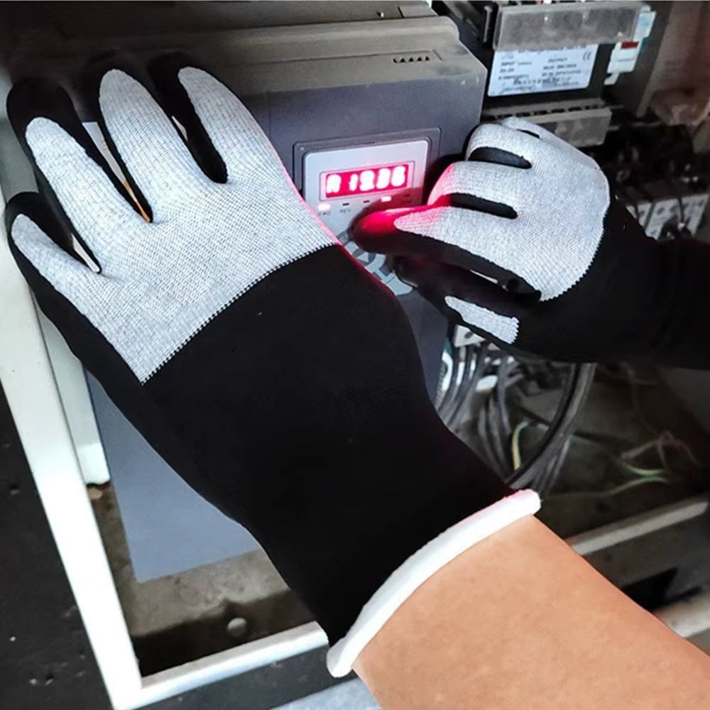 Ultrathin Electrician Insulating Gloves Withstanding Voltage 400V/500V Nitrile Work Safe Gloves Industrial Oil Proof