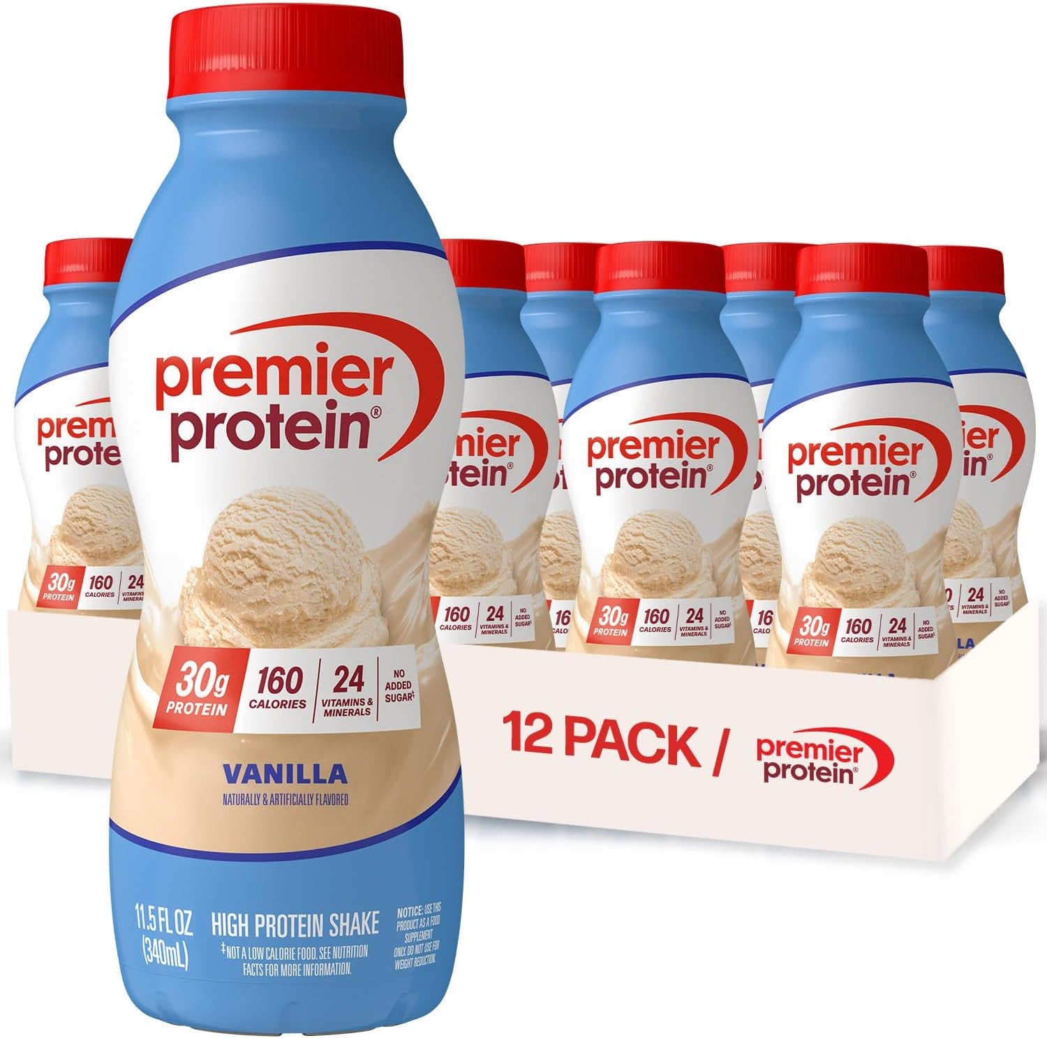 Shake, Chocolate, 30G Protein, No Added Sugar, 24 Vitamins & Minerals to Support Immune Health, 11.5 Fl Oz, 12 Pack