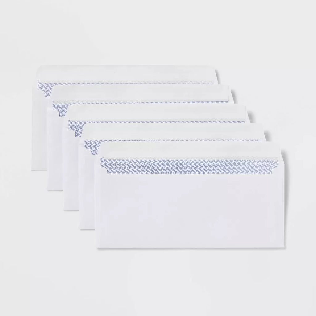 Press and Seal Security Envelopes 4" X 9.5" White - Up&Up