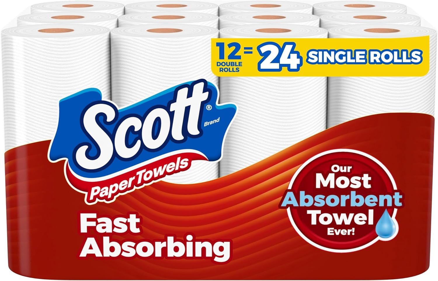 Scott Paper Towels, Task Size, 16 Family Double Rolls, 119 Sheets per Roll